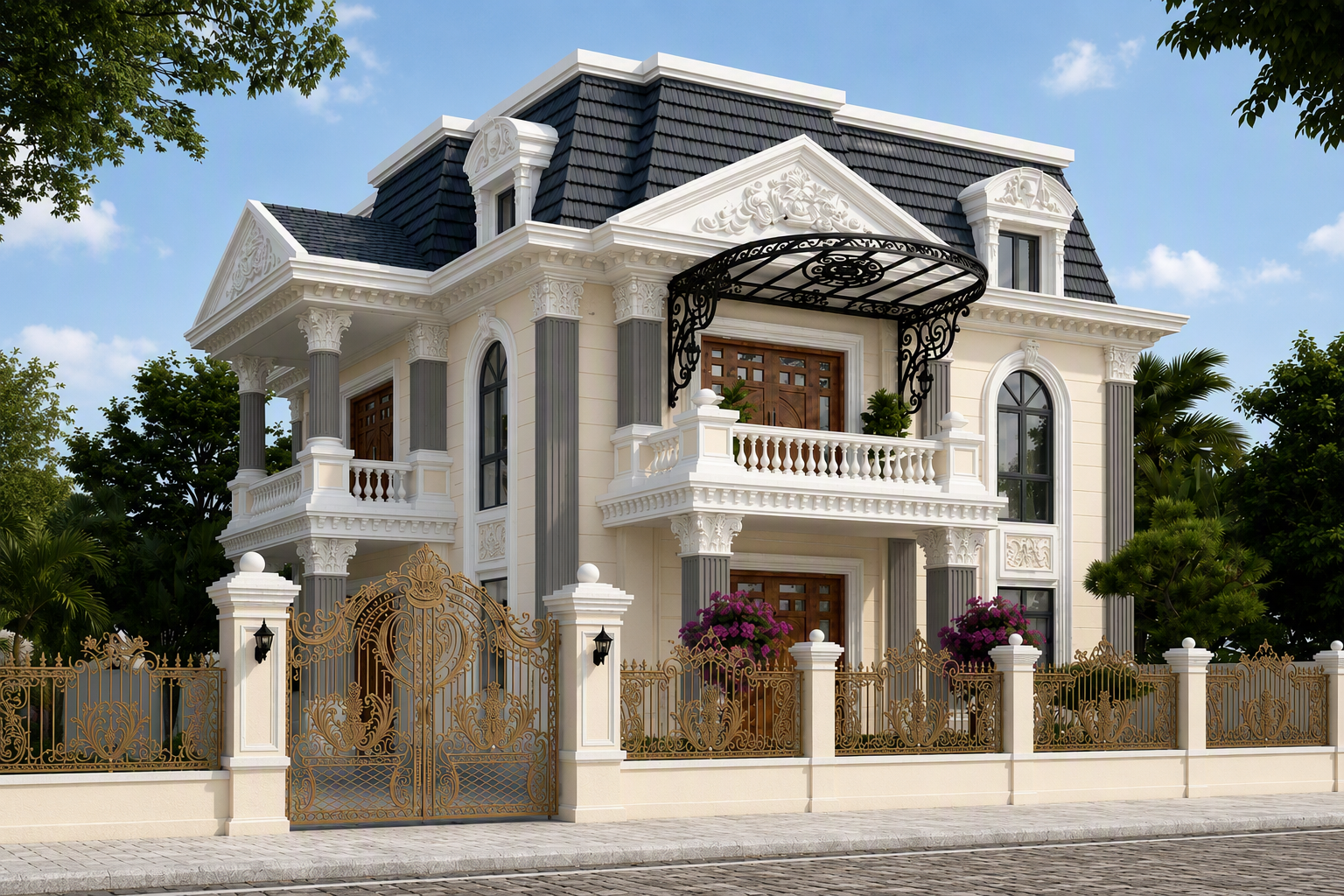 Phối màu sơn biệt thự