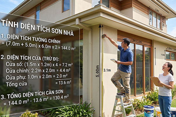 Tính diện tích sơn nhà