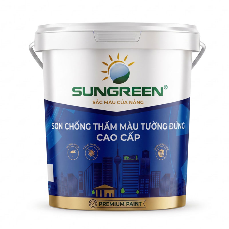 Sơn chống thấm màu tường đứng Sungreen